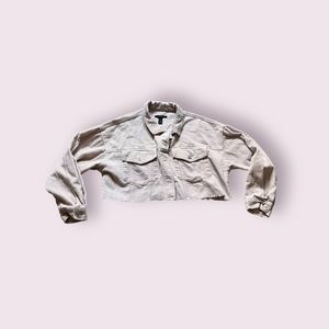 Forever 21 corduroy creamed long sleeve cropped jacket